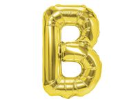 Balon foliowy „litera B”, złota, 40 cm [balon na powietrze]