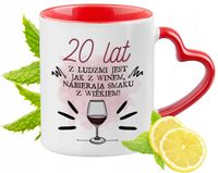 20 Urodziny Czerwony Z Uszkiem W Kształcie Serca Na Prezent