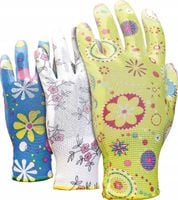 Rękawice ogrodowe / Kolorowe / Rozmiar: 6 - XS / RGARDEN-PU_6 - 12 szt.