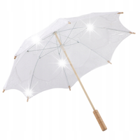 PREZENT ŚLUBNY RETRO KORONKOWY PARASOL ŚLUBNA BIAŁY