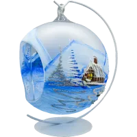 Bombka Lampion ze stojakiem: niebieski