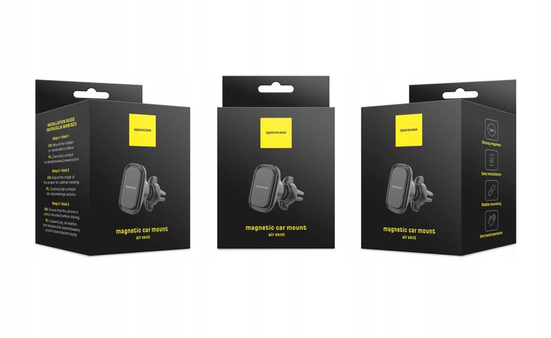Spacecase Car Holder Sc08 Air Vent Magnetic Black zdjęcie 16