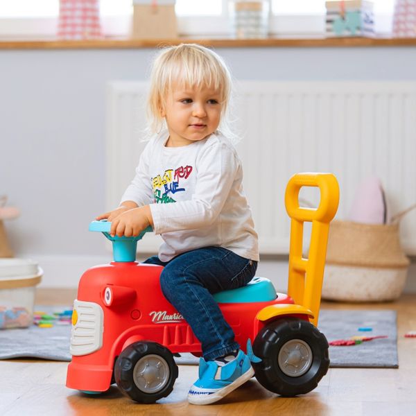 FALK Maurice Traktorek Jeździk Czerwony Pchacz Odpychacz Schowek od 1 roku zdjęcie 82