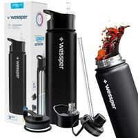 Kubek Termiczny Bidon Butelka Termiczna Stalowa z wymiennymi ustnikami 0,7l