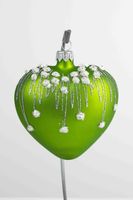 Bombka Choinkowa Zielone Serduszko - 1 sztuka