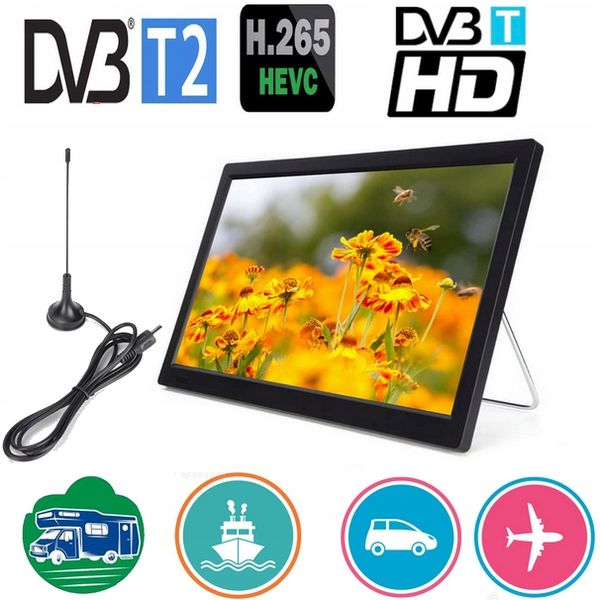 TELEWIZOR PRZENOŚNY 10" 12V/24V/230V DVB-T2 KAMPER zdjęcie 6
