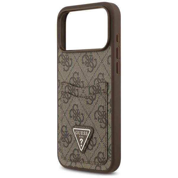 Etui Guess 4G Double Card Triangle do iPhone 17 Pro Max brązowy zdjęcie 6