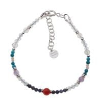 Bransoletka znak zodiaku ryby - mix kamieni i srebro