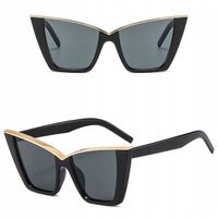 OKULARY PRZECIWSŁONECZNE Kocie filtr UV400 Czarne damskie + ETUI + ŚCIERKA