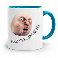 Kubek Błękitny Śmieszny Zabawny Przystojniacha Z Nadrukiem Ze Zdjęciem
