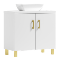 Szafka łazienkowa ROCO 80 biały/GOLD z umywalką Lara