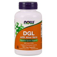 NOW FOODS DGL with Aloe Vera - Korzeń Lukrecji 400 mg  (100 kaps.)