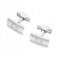 SREBRNE MĘSKIE SPINKI DO MANKIETÓW pr. 925 Zdobione + GRAWER i Pudełko