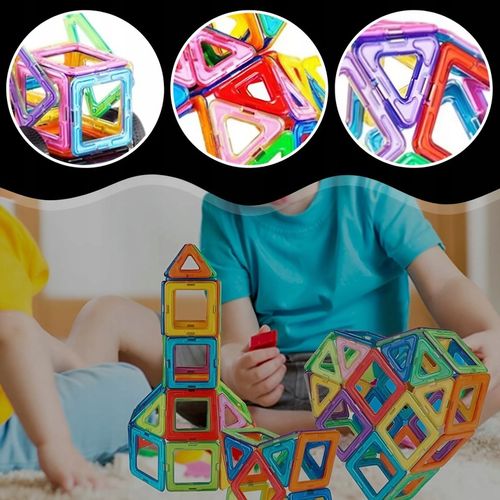 KLOCKI MAGNETYCZNE KONSTRUKCYJNE DUŻE PANELE 3D UKŁADANKA DLA DZIECI 134 el na Arena.pl