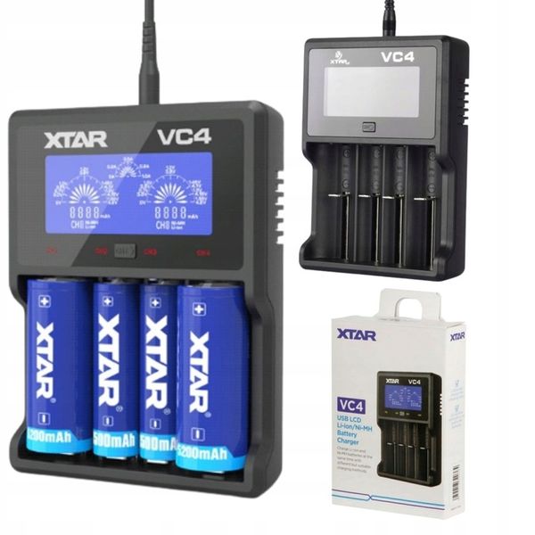 ŁADOWARKA DO AKUMULATORÓW 18650 26650 XTAR VC4 LCD zdjęcie 1