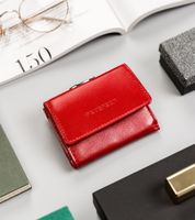 mały, skórzany portfel damski na zatrzask i bigiel - peterson