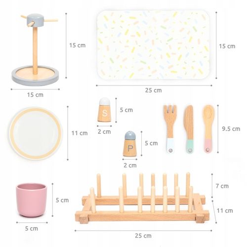 UMU Zestaw naczyń drewnianych dla dzieci 28 szt. na Arena.pl