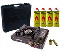 KUCHENKA GAZOWA TURYSTYCZNA PRZENOŚNA + 4x GAZ PIKNIK KAMPING PLENER