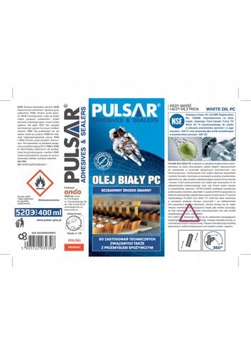 OLEJ BIAŁY PULSAR BEZBARWNY SPRAY ŚRODEK SMARNY 400 ml na Arena.pl