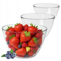 3 x MISKA SALATERKA SZKLANA MISA MISKI DO SAŁATKI NA SAŁATKĘ ZESTAW