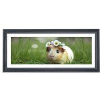 Panoramiczna Ramka na Zdjęcia 30,5x66 cm Drewniana Czarna Lite Drewno