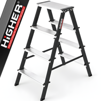 Drabina domowa stalowa dwustronna składana HIGHER 2x4 stopnie 150kg