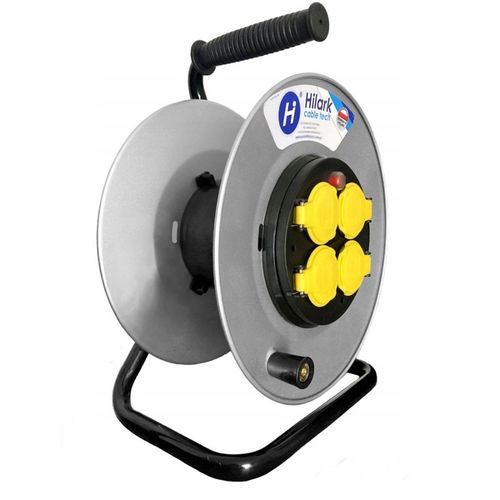 Pusty metalowy bęben na przedłużacz 4 gniazda IP44 do 50m na Arena.pl