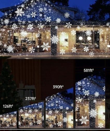 PROJEKTOR ŚWIĄTECZNY LASEROWY EFEKTY RUCHOMY NA DOM PŁATKI ŚNIEGU LED MOC na Arena.pl