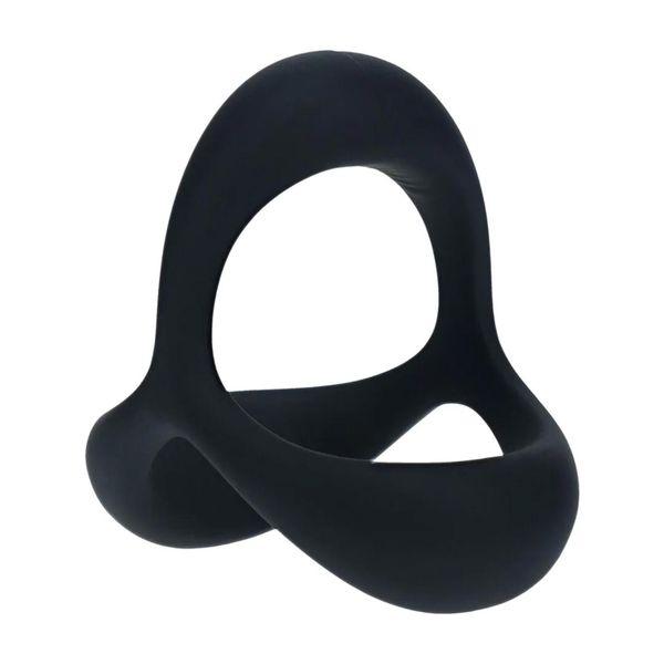 Tri O Ergo Silicone Cockring - Black zdjęcie 1