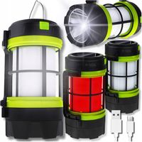 LATARKA KEMPINGOWA TURYSTYCZNA LED LAMPA SOLARNA DO PRZYCZEPY PODRĘCZNA 2W1