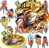 ZESTAW OPŁATEK NA TORT 20CM + TOPPERY PAPIEROWE - DRAGON BALL 15CM 18CM