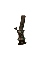 Fajka Wodna z Akrylu Bongo Akrylowe Czarne w Zielone Listki Marihuany