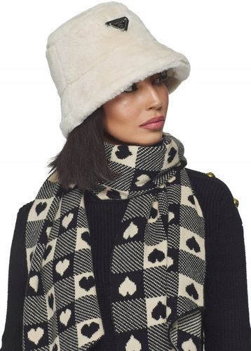 CZAPKA DAMSKA futrzana na zimę zimowa ciepła z futerkiem bucket jasny beż na Arena.pl