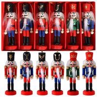 DZIADEK DO ORZECHÓW ZAWIESZKA ŚWIĄTECZNA FIGURKA NA CHOINKĘ ZESTAW 6 SZTUK