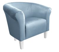 Fotel Milo nogi białe szary błękit BL06