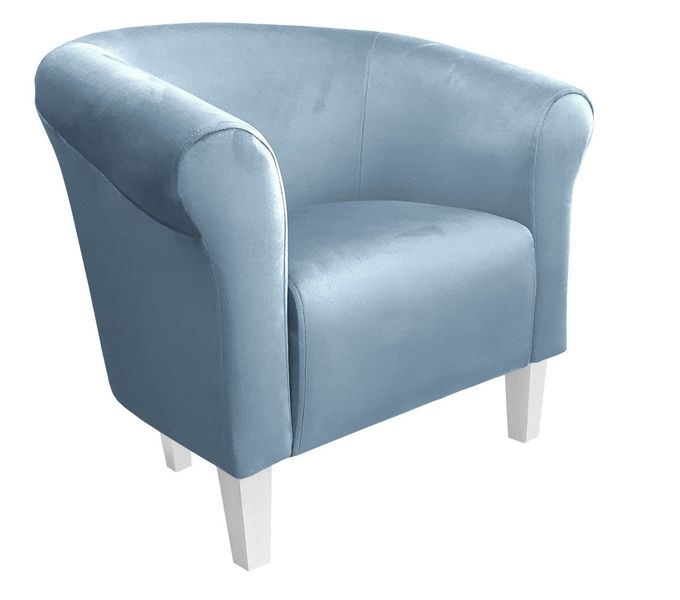 Fotel Milo nogi białe szary błękit BL06 zdjęcie 1