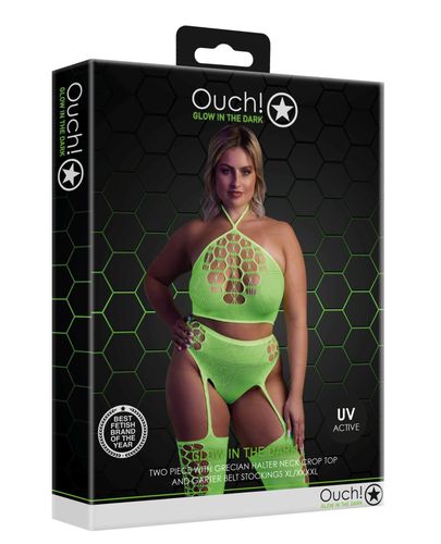 two piece with crop top and stockings  xl/xxxxl na Arena.pl