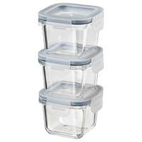 Pojemnik na żywność z pokrywką szkło żaroodporne 3 sztuki 180 ml IKEA 365+