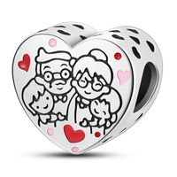 Zawieszka SREBRO 925 Charms Koralik Babcia Dziadek Wnuki Serce