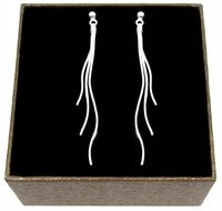 WISZĄCE DŁUGIE KOLCZYKI SREBRNE LINKI SREBRO PRÓBY 925 DIAMENTOWANE