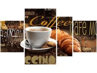 70CM 120CM OBRAZ 4 ELEM PORANNA KAWA ŚCIENNY