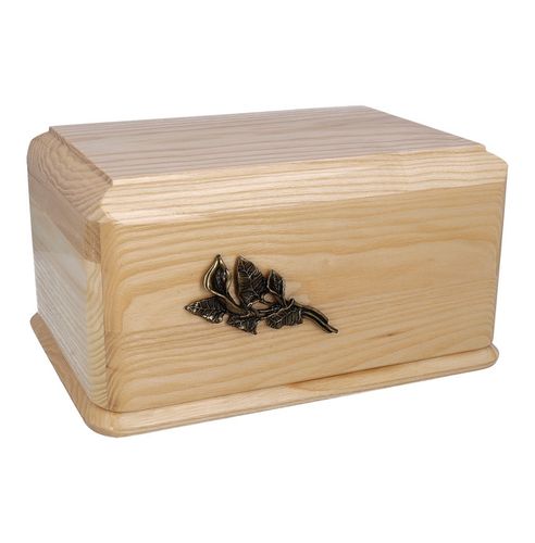 Drewniana urna wykonana z jasnego drewna na Arena.pl