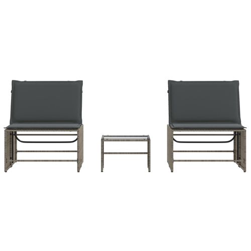 Leżaki 2 szt. ze stolikiem Szary polirattan na Arena.pl