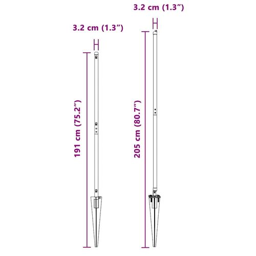 Słupek ogrodzeniowy. 26 pcs Srebrny 3.2 x 3.2 x 160 cm Stal na Arena.pl