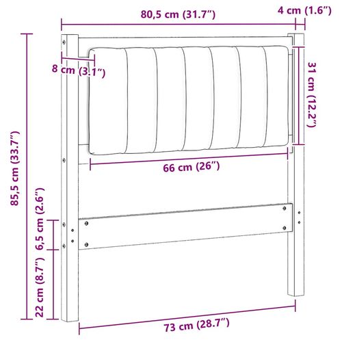 Tapicerowane wezgłowie Brązowy 75 cm Lite drewno sosnowe na Arena.pl