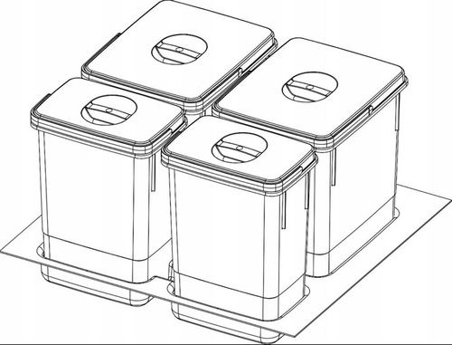 Kosz na śmieci pod zlew Amix RUBIO segregator do szuflady szafki 60cm na Arena.pl