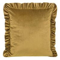 POSZEWKA Z FALBANKAMI WELUR VELVET 45X45 CM ZŁOTA