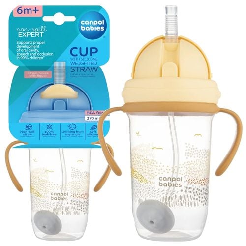 Canpol babies Kubek niekapek z rurką i odważnikiem 270 ml MOUNTAINS na Arena.pl
