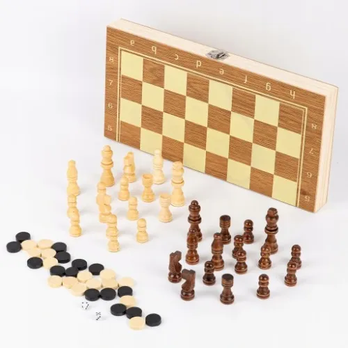 GRA W SZACHY WARCABY TRYKTRAK ZESTAW 3w1 na Arena.pl