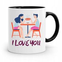 Kubek Czarny Dla Dziewczyny Żony I Love You Z Nadrukiem Ze Zdjęciem